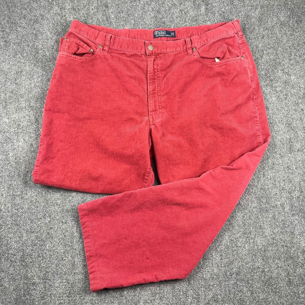 Polo Ralph Lauren Mens Red Corduroy Pants Cotton 5 Pocket 44x26